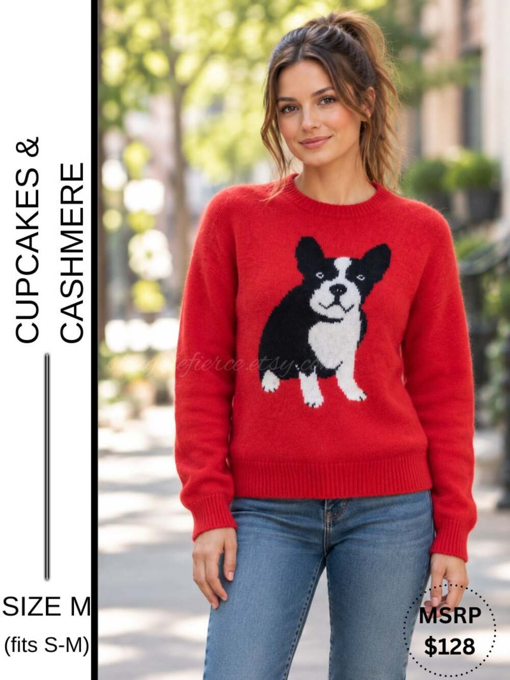 $128 MSRP | 🌟 cupcakes & cashmere French Bulldog Sweater | Size M (fits S-M)